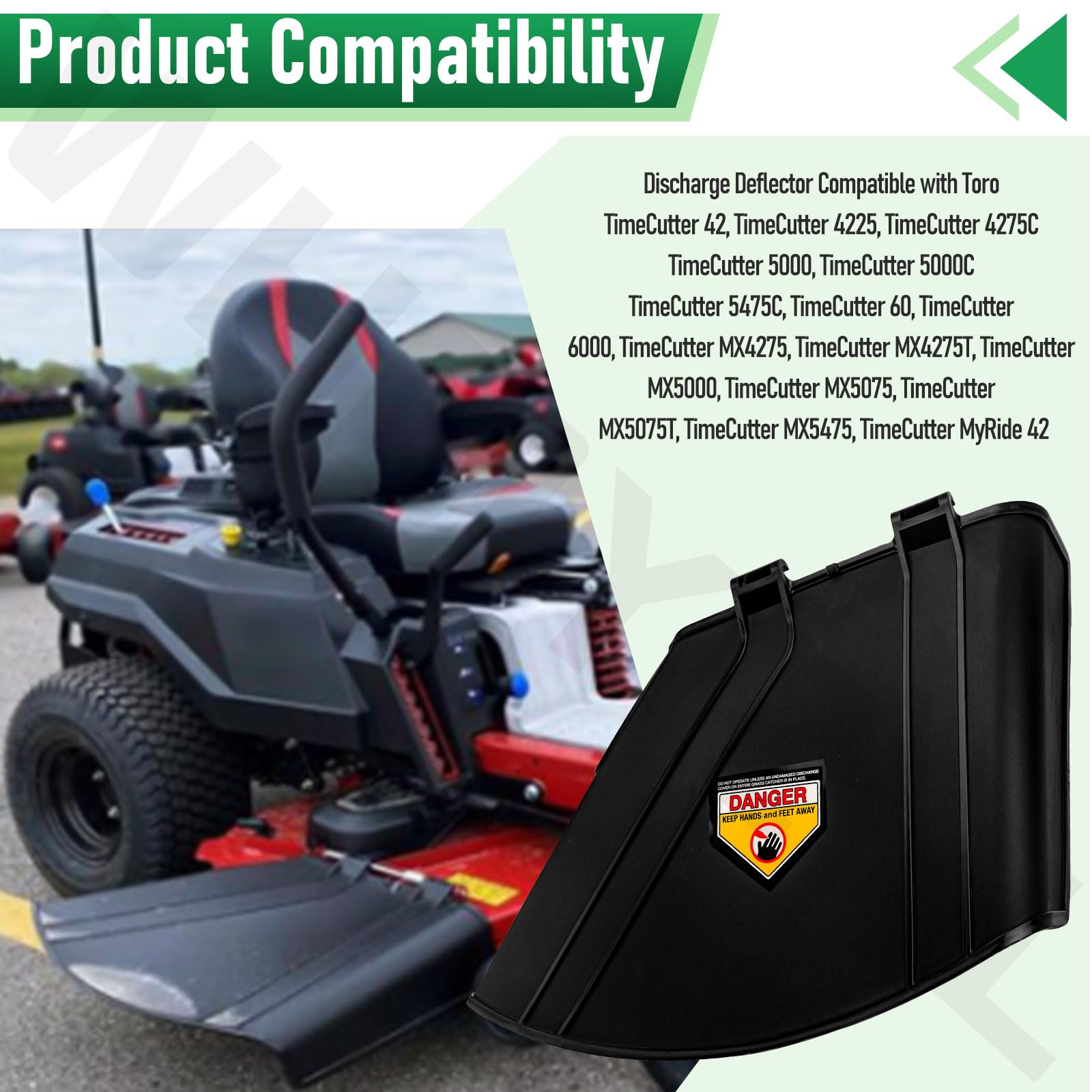 WHMYZHL deflector shield for Toro TimeCutter 5000-series reduces flying debris