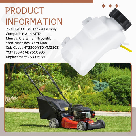 WHMYZHL fuel tank assembly suited for Bolens and Yard Machines kits.
