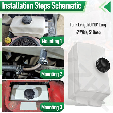 WHMYZHL fuel tank dimensions: 13 inches total length, 10 inch tank length, fits riding mowers