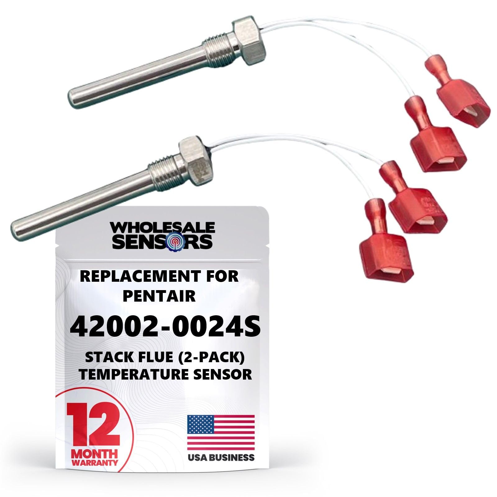 Wholesale Sensors Pentair 42002-0024S stack flue sensor front view for reliable pool heating monitoring