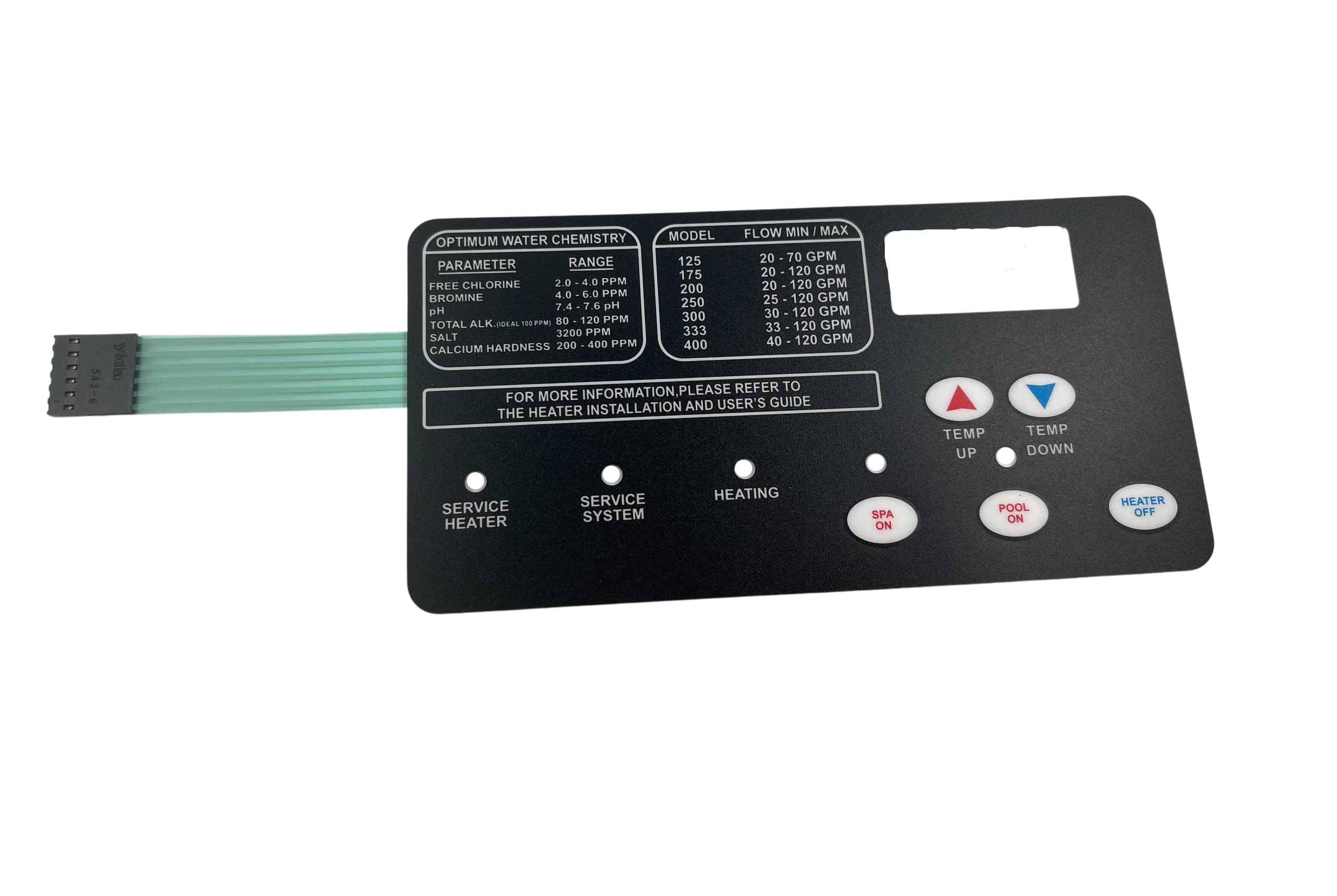 MasterTemp control panel buttons with membrane pad enabling precise input and reliable heater operation.