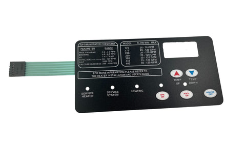 MasterTemp control panel buttons with membrane pad enabling precise input and reliable heater operation.