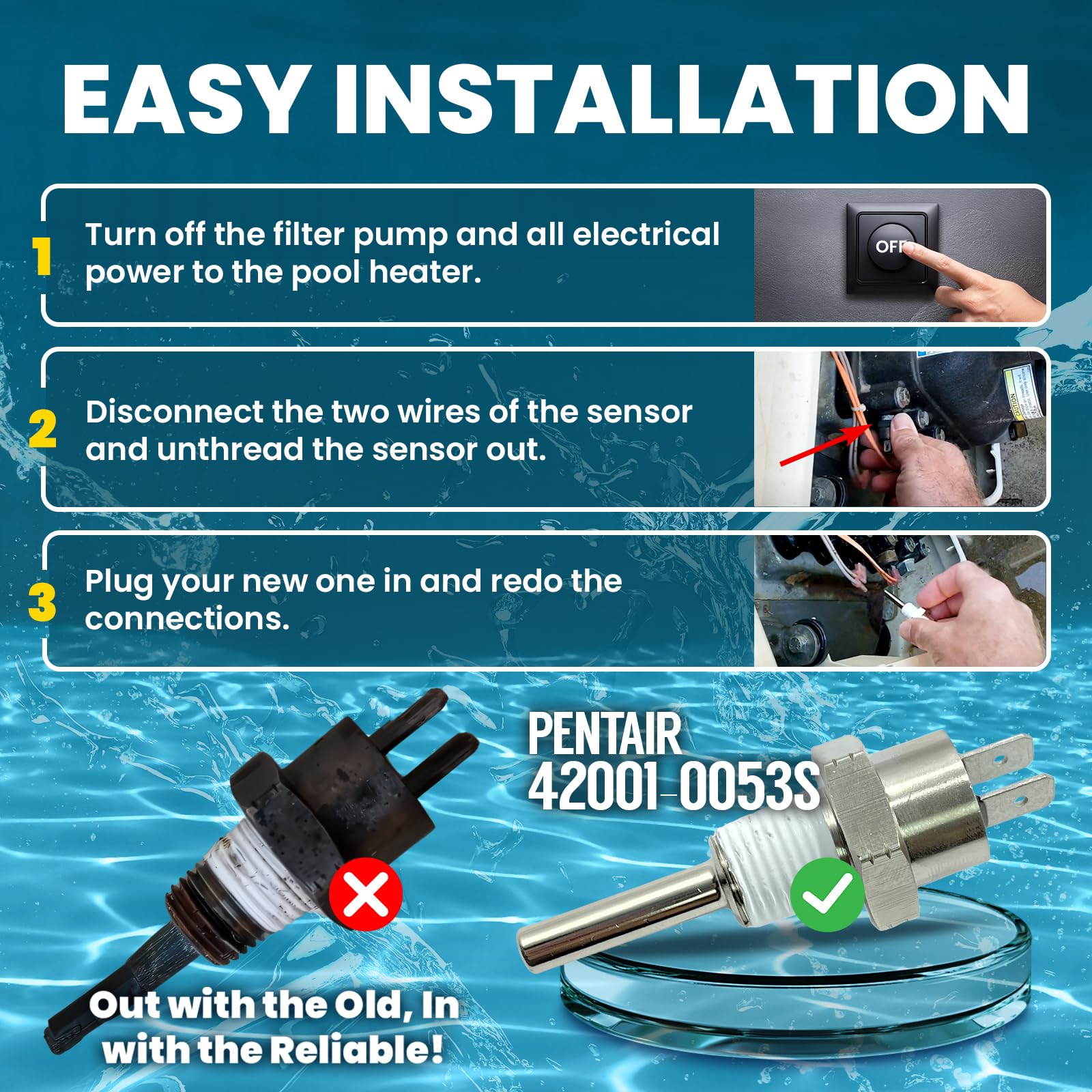 Wholesale Sensors stainless steel thermistor resists corrosion in pools.