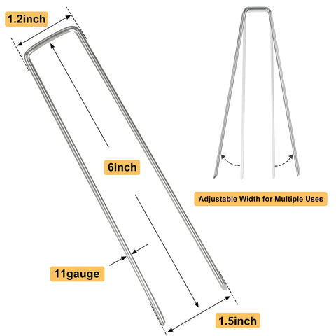 Whonline 6-inch 11ga stake with beveled end for quick soil penetration.