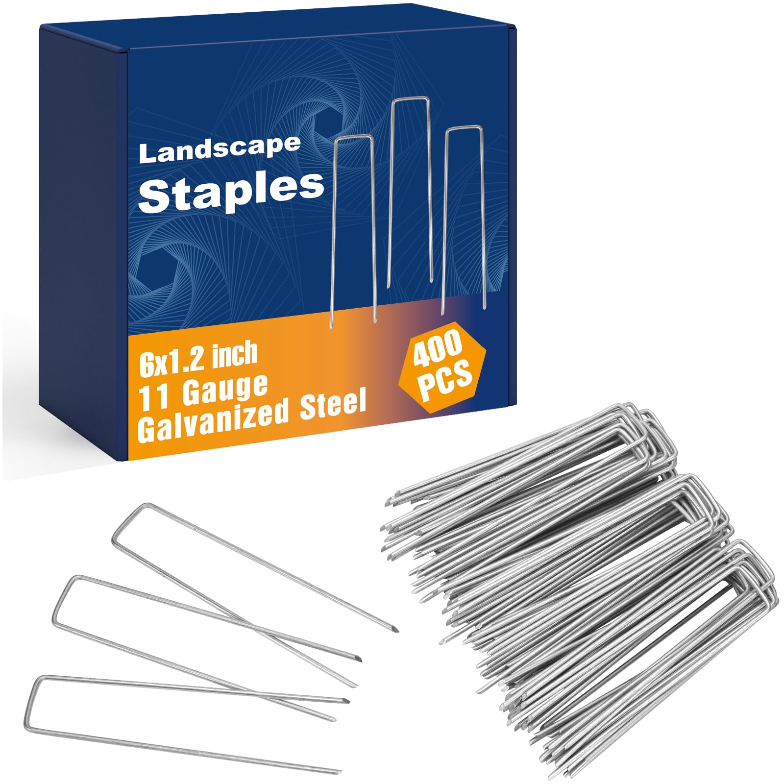 Whonline 6-inch galvanized stake packaging ready for outdoor projects.