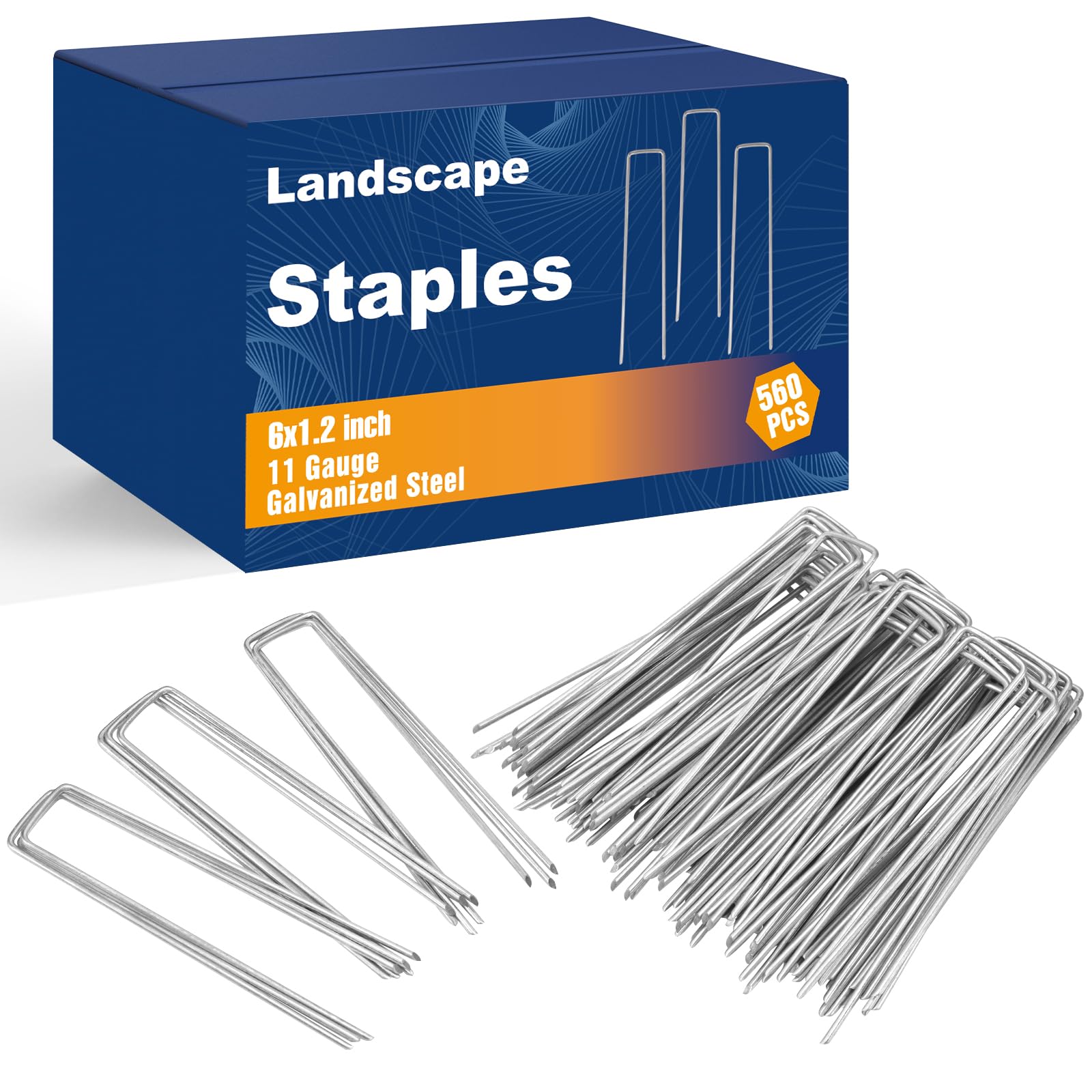 Whonline 6inch galvanized staples pack for secure lawn and garden installations.