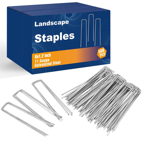 Whonline 6inch galvanized staples pack for secure lawn and garden installations.