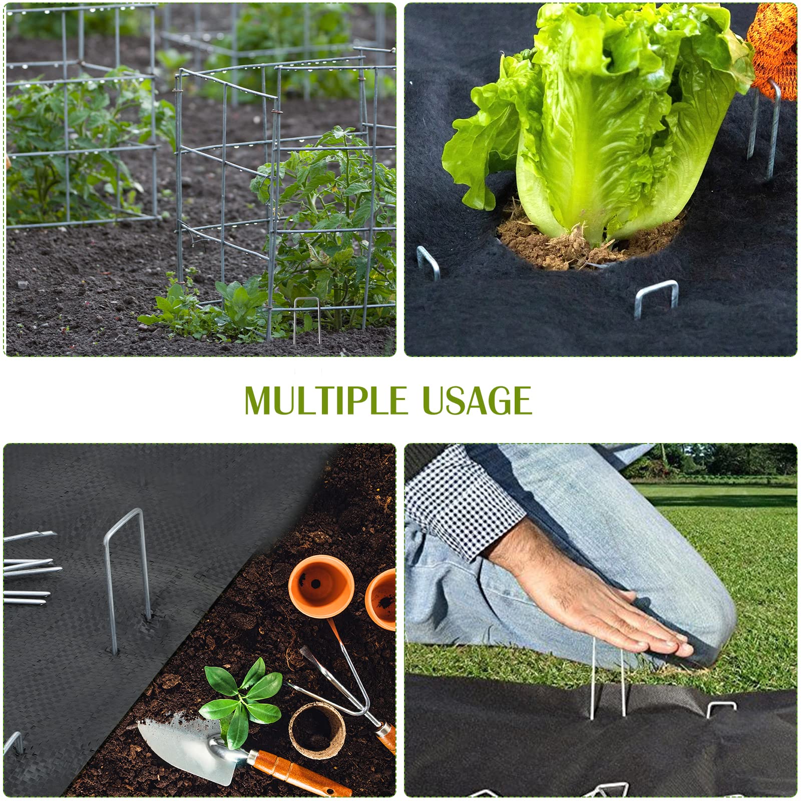Durable 12-gauge wire Whonline stakes provide strong reusability.