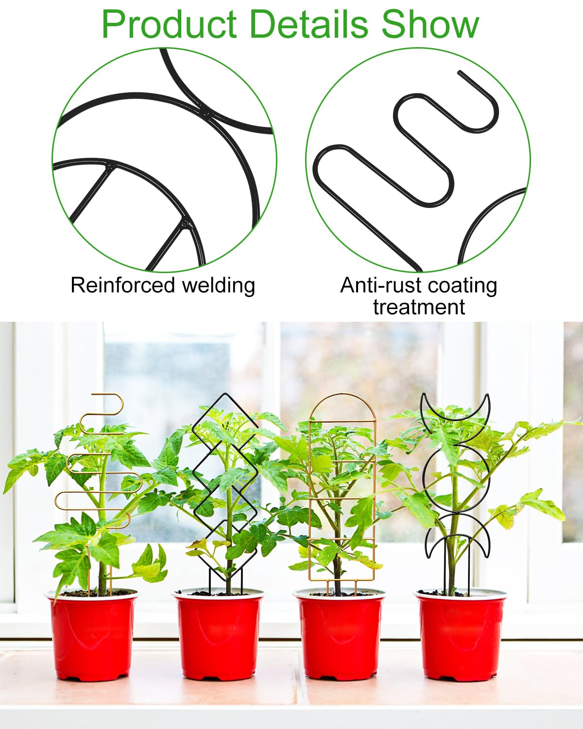 Whtawtaw easy-to-use trellis inserts into soil for quick plant training