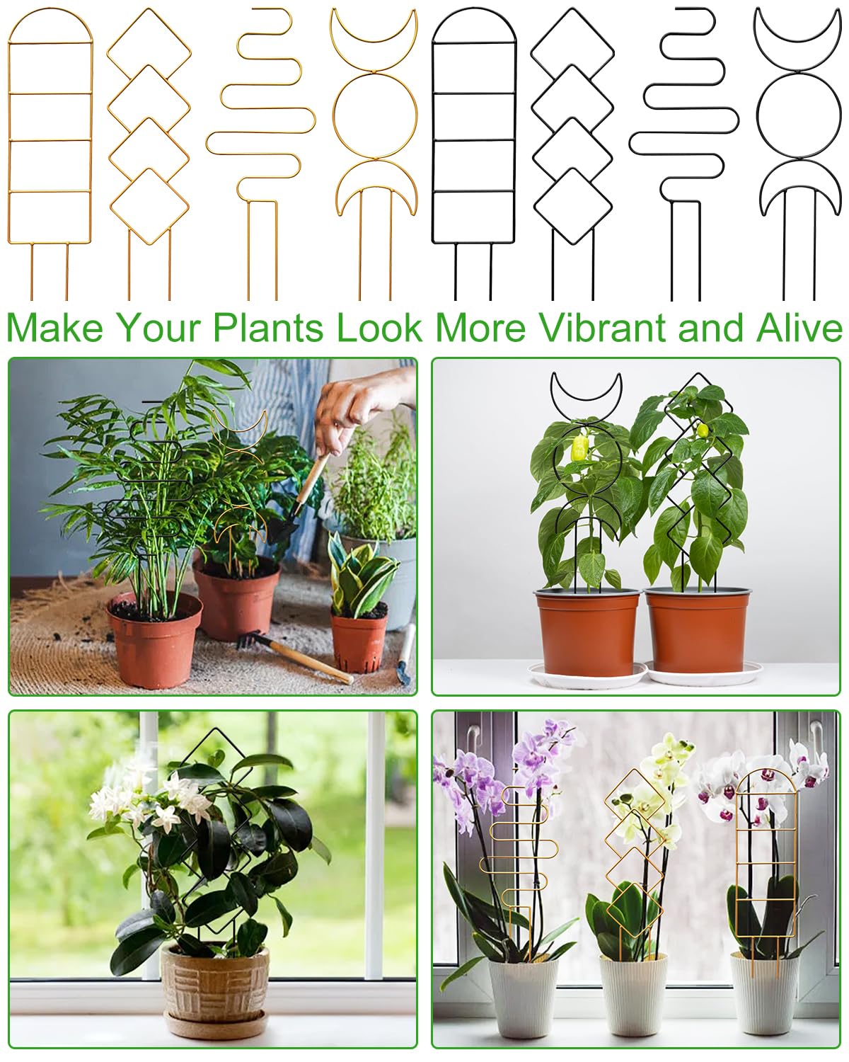 Whtawtaw ivy, peas, and greenery supported by this trellis set