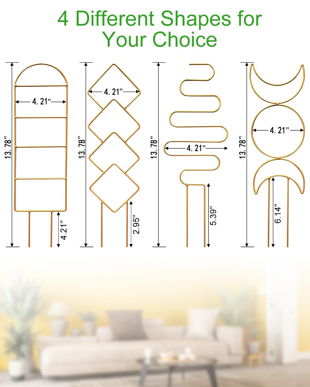 Whtawtaw small trellis for potted plants adds vertical interest