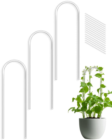 Whtawtaw U-shaped clear acrylic garden trellis supports climbing plants discreetly