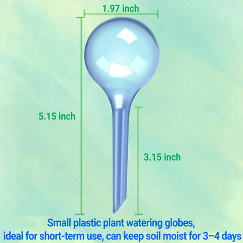 WHTCHSU blue two-pack globes in pot for hands-off plant care.