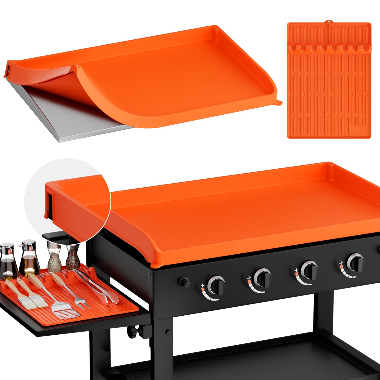 WhtSky 36-inch griddle cover with full-wrap protection on a Blackstone grill