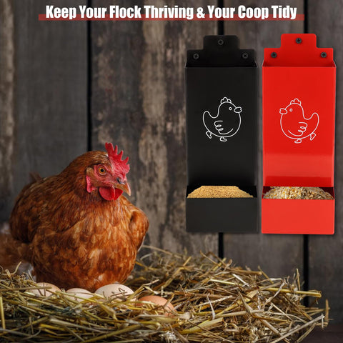 WHXE MNHEE calcium and grit feeder keeps supplements organized in coop