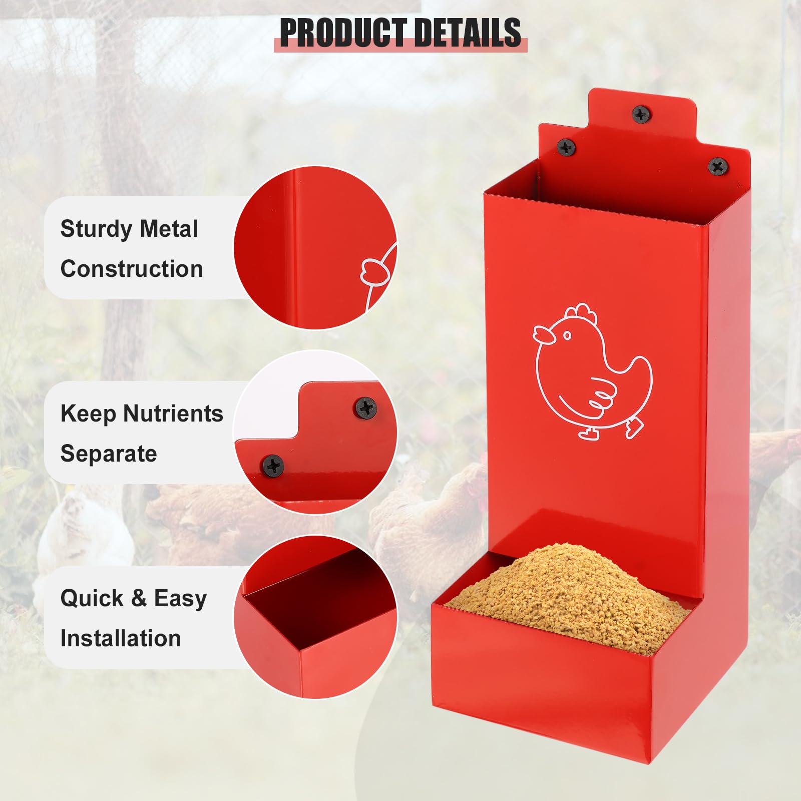 WHXE MNHEE hanging feeder installation on coop wall for easy access