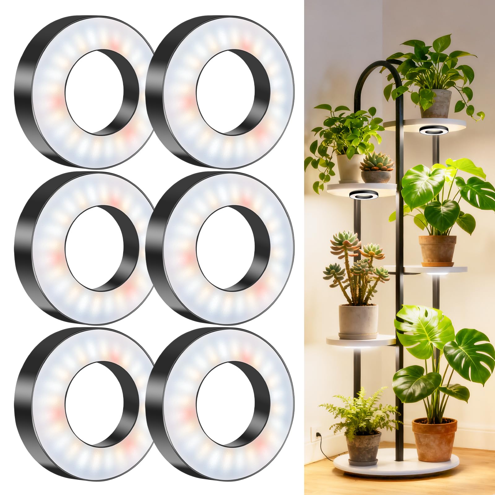 Wiaxulay ceiling grow light 3.5in halo front view for indoor plants