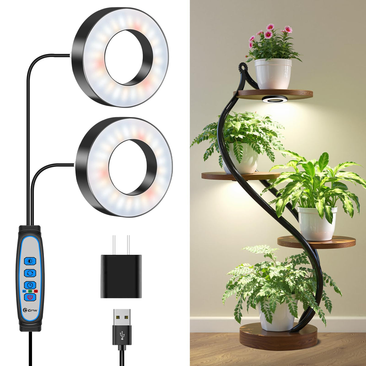Wiaxulay compact 3.5-inch grow light front view for small indoor gardens
