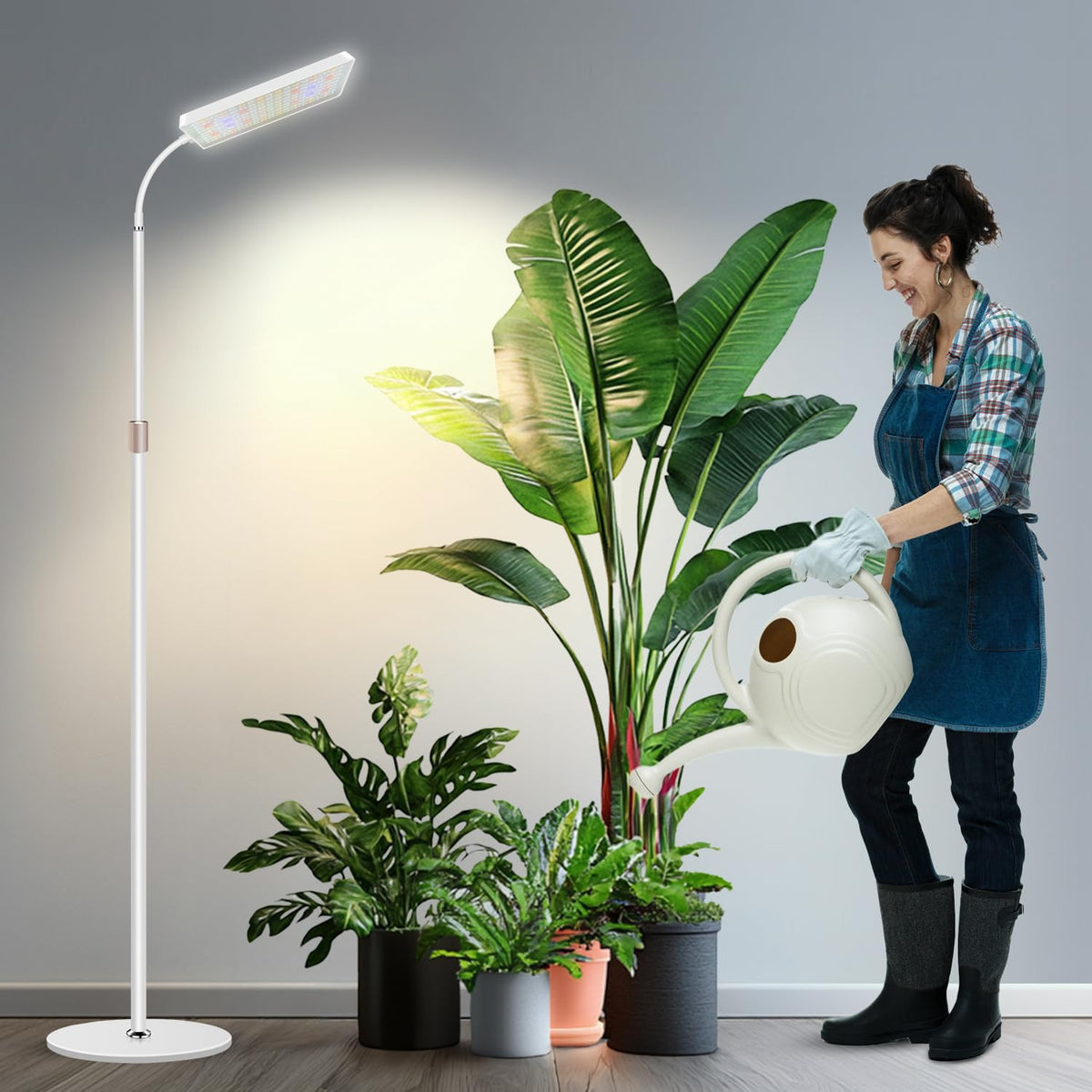 Wiaxulay floor-standing grow light with 153 LEDs for full-spectrum indoor growth