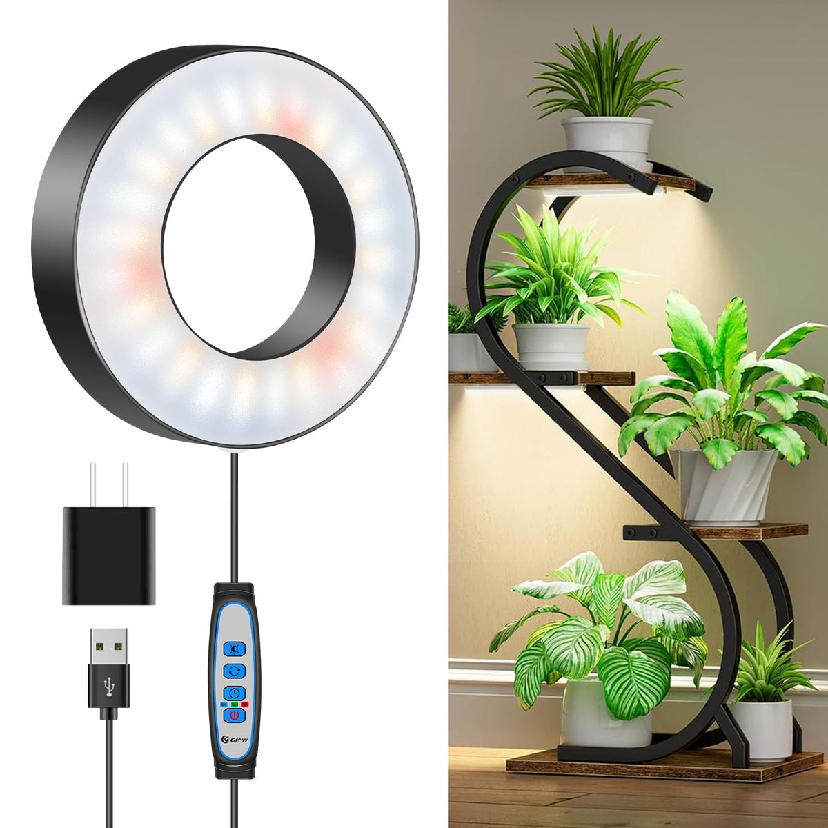 Wiaxulay grow light with 3.5 inch diameter for compact indoor gardens.