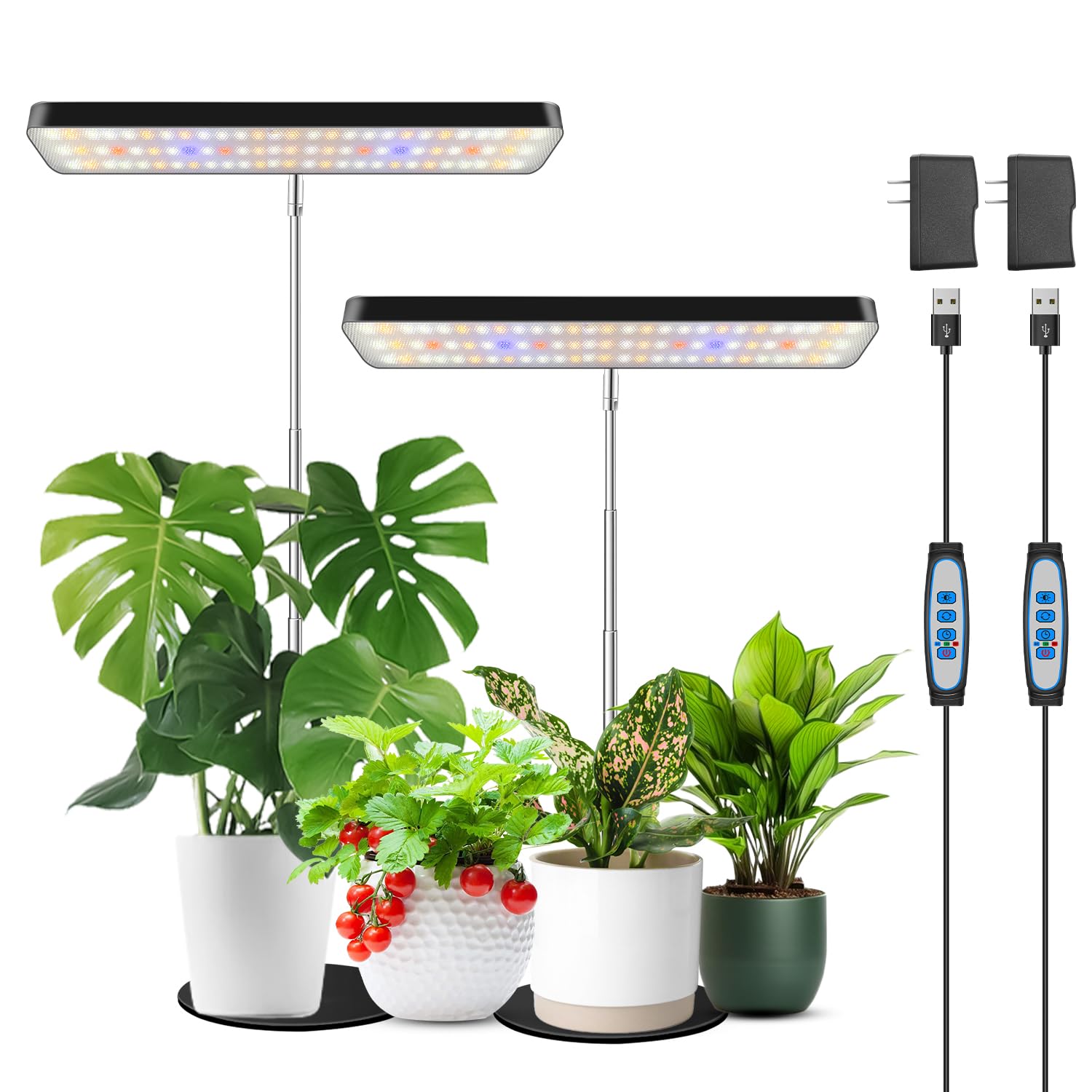 Wiaxulay full-spectrum grow light panel provides broad plant coverage.