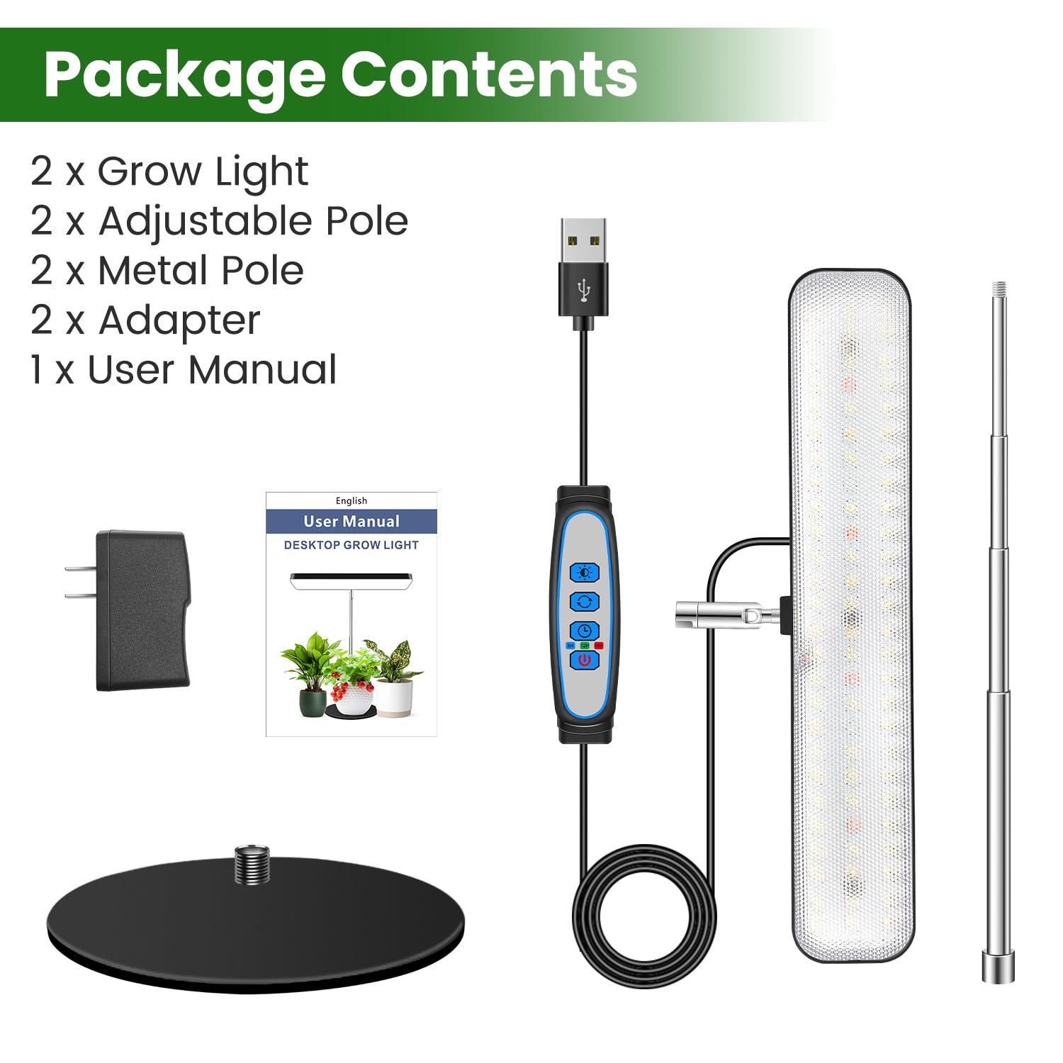 Wiaxulay height-adjustable pole lets you set the ideal light height.