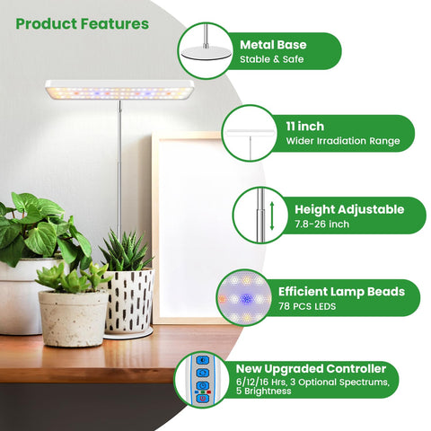 Rotatable head of Wiaxulay grow light enabling targeted lighting coverage