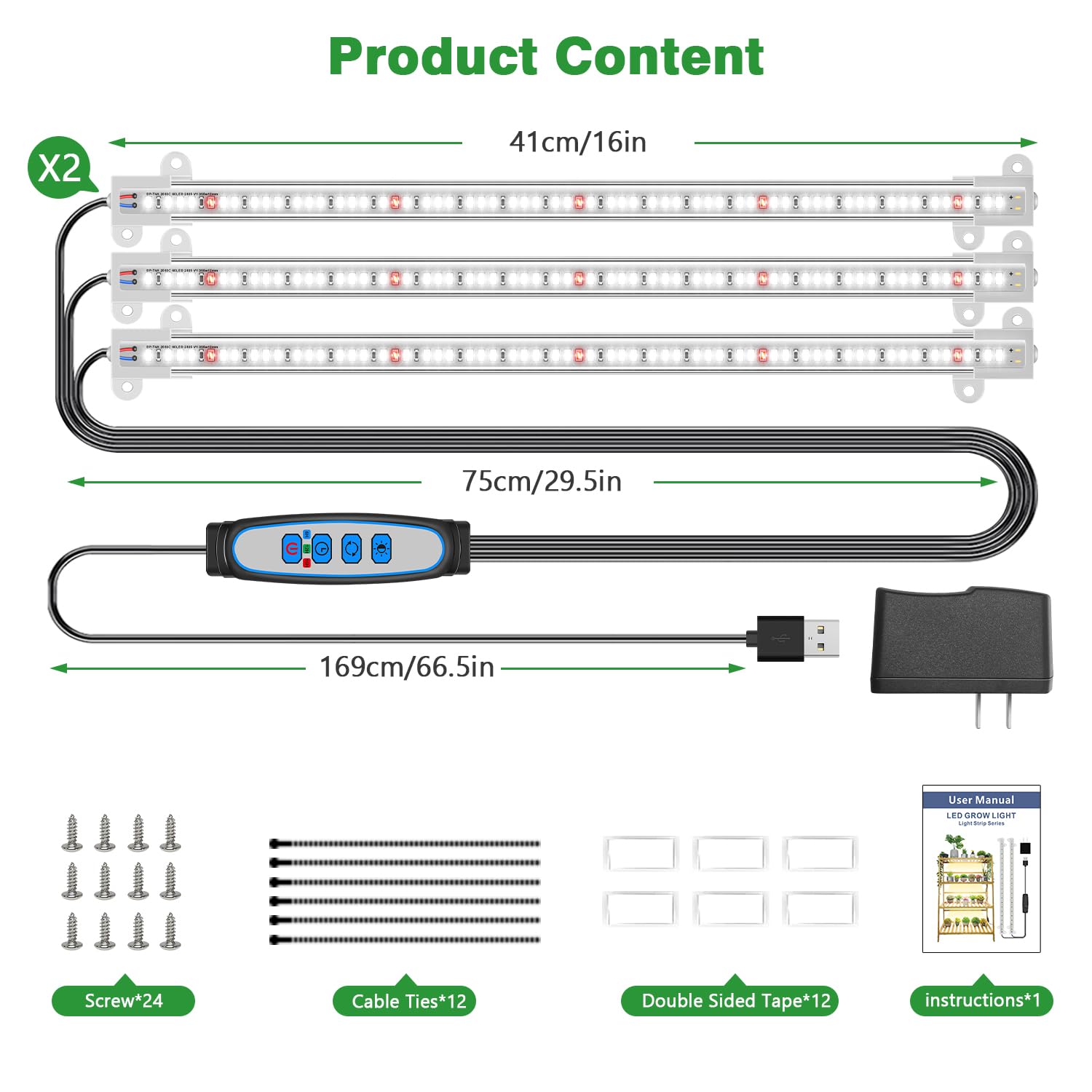 Wiaxulay grow light strip compact office garden lighting setup.