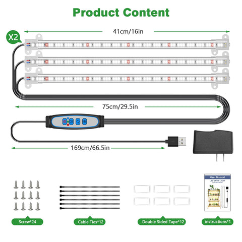 Wiaxulay grow light strip compact office garden lighting setup.
