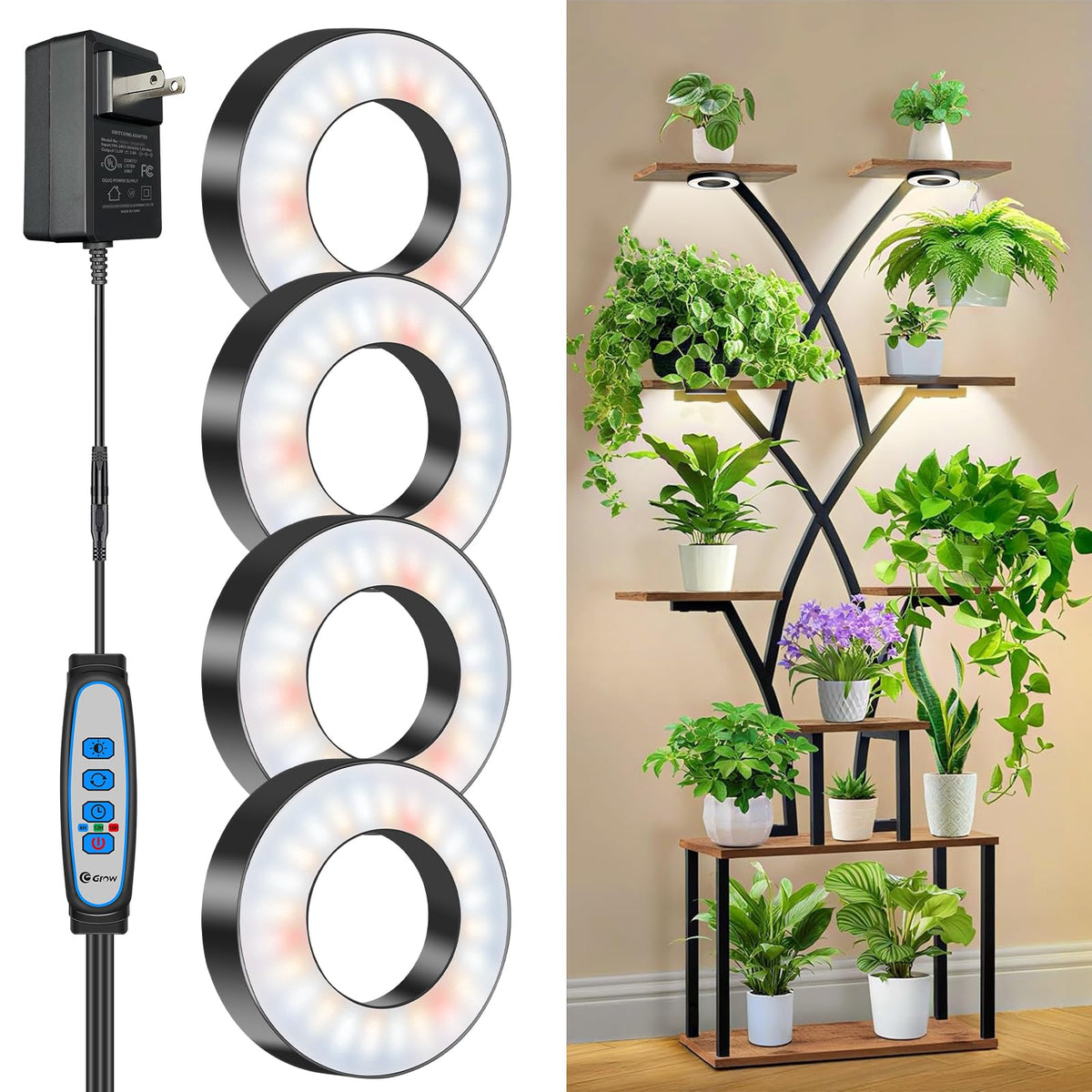 Wiaxulay grow lights compact under-cabinet setup for indoor plants