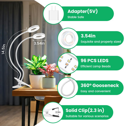 Wiaxulay halo grow light 360-gooseneck offers flexible positioning for plant setups.