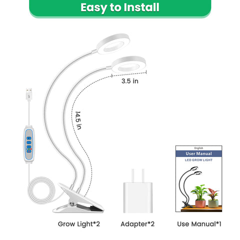 Wiaxulay Grow Light two-pack provides expanded coverage for multiple fixtures.