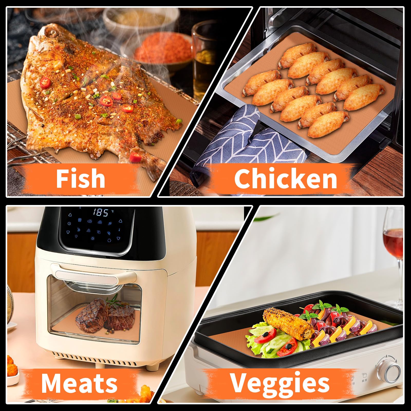 WIBIMEN copper mats for outdoor cooking at campsites