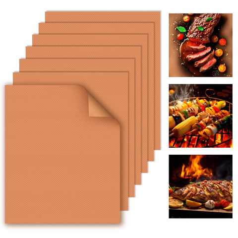 WIBIMEN copper grill mats on a grate prevent small pieces from falling through