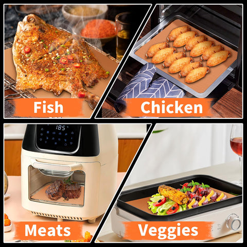 WIBIMEN copper grill mats used in camping or park grills for mess-free grilling