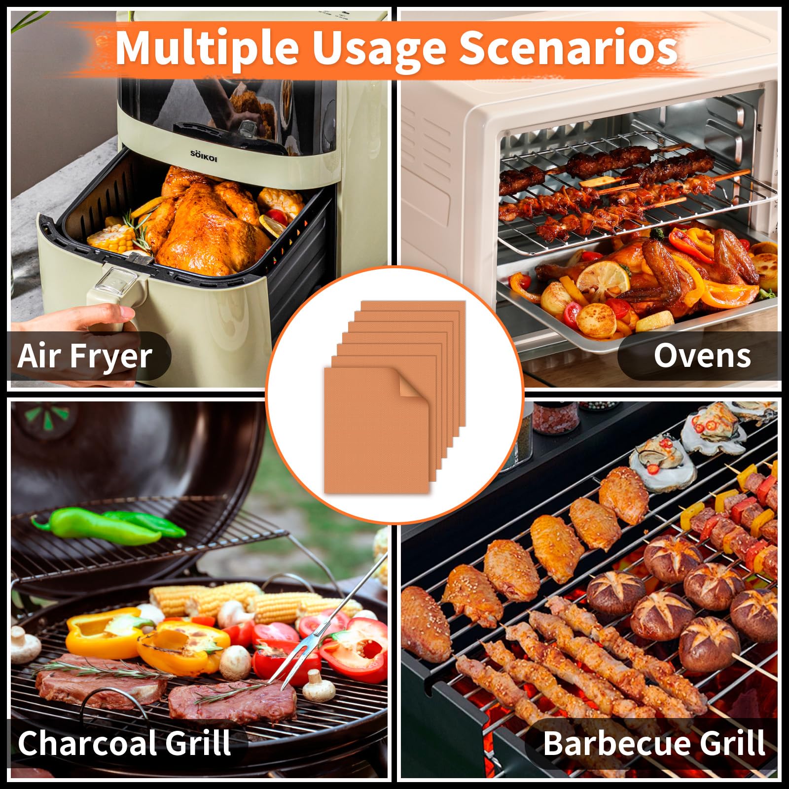 WIBIMEN copper mats easy-clean and top-rack dishwasher safe
