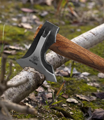 WICING hatchet with hickory handle delivers durable, reliable grip.