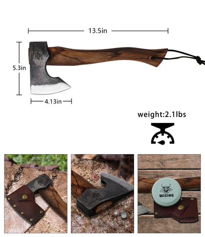 WICING beech wood handle offers a sturdy grip and control.