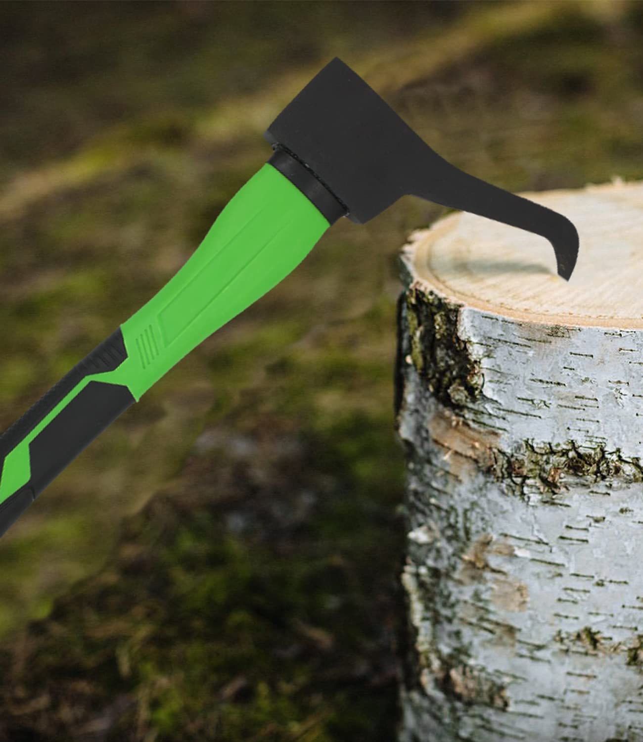 WICING Hookaroon ergonomic grip reduces fatigue during heavy wood tasks.