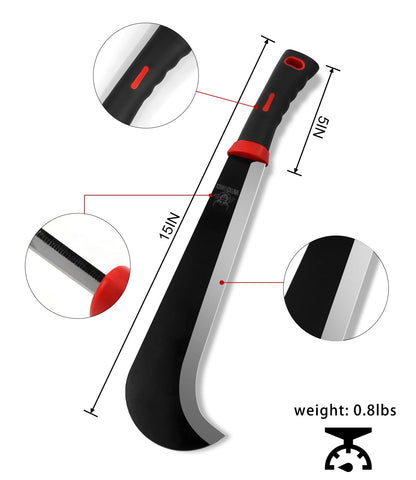 WICING Machete non-slip handle for secure grip in wet conditions