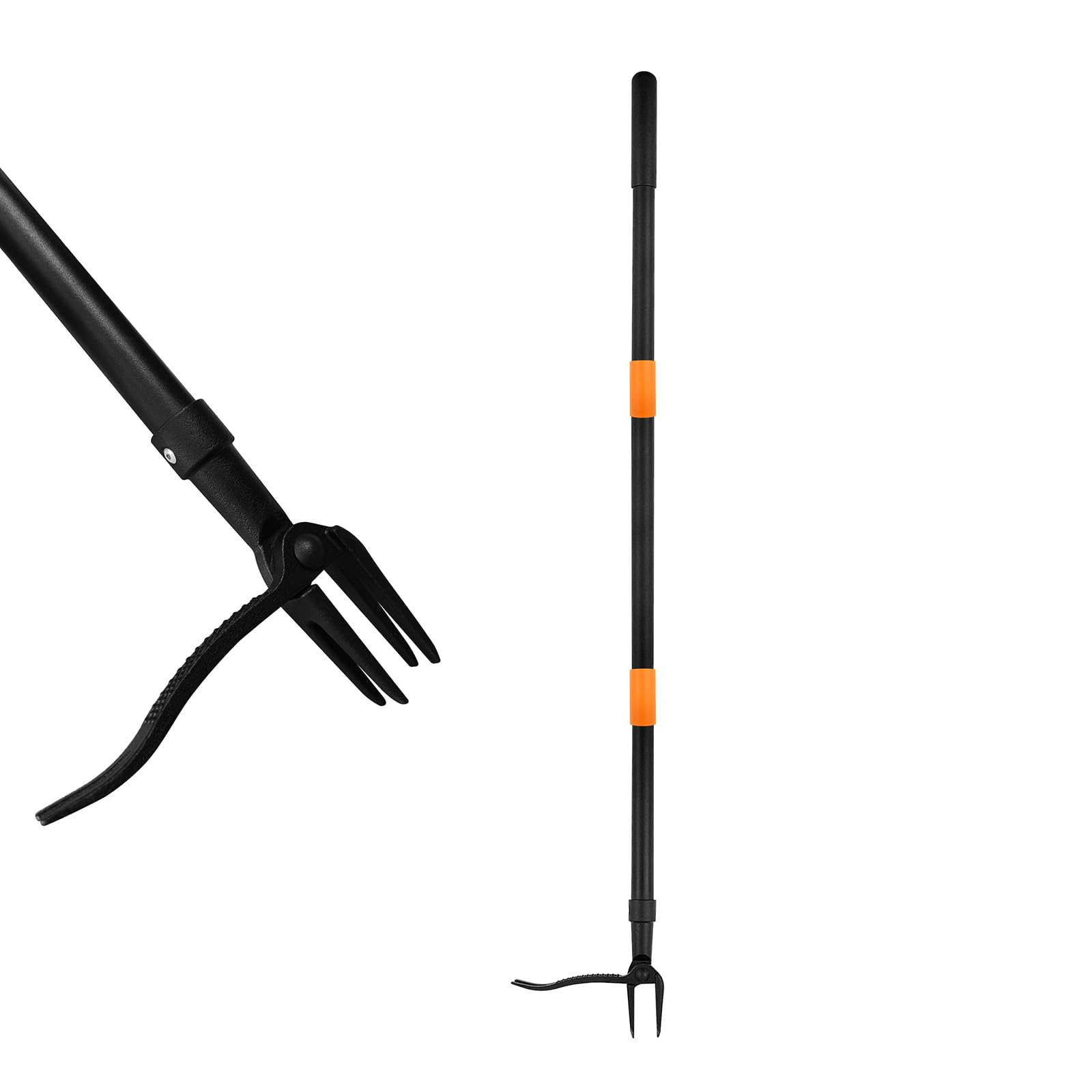 WICING weed puller with a 4-claw head gripping a weed root for thorough removal