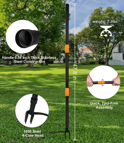 WICING weed puller features durable 1035 steel claws for strong root grip