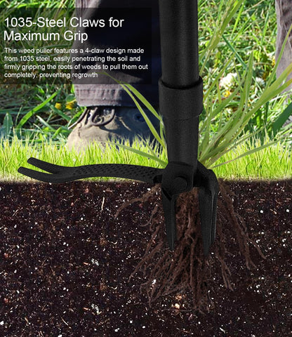 WICING weed puller with extendable handle allowing standing weed removal