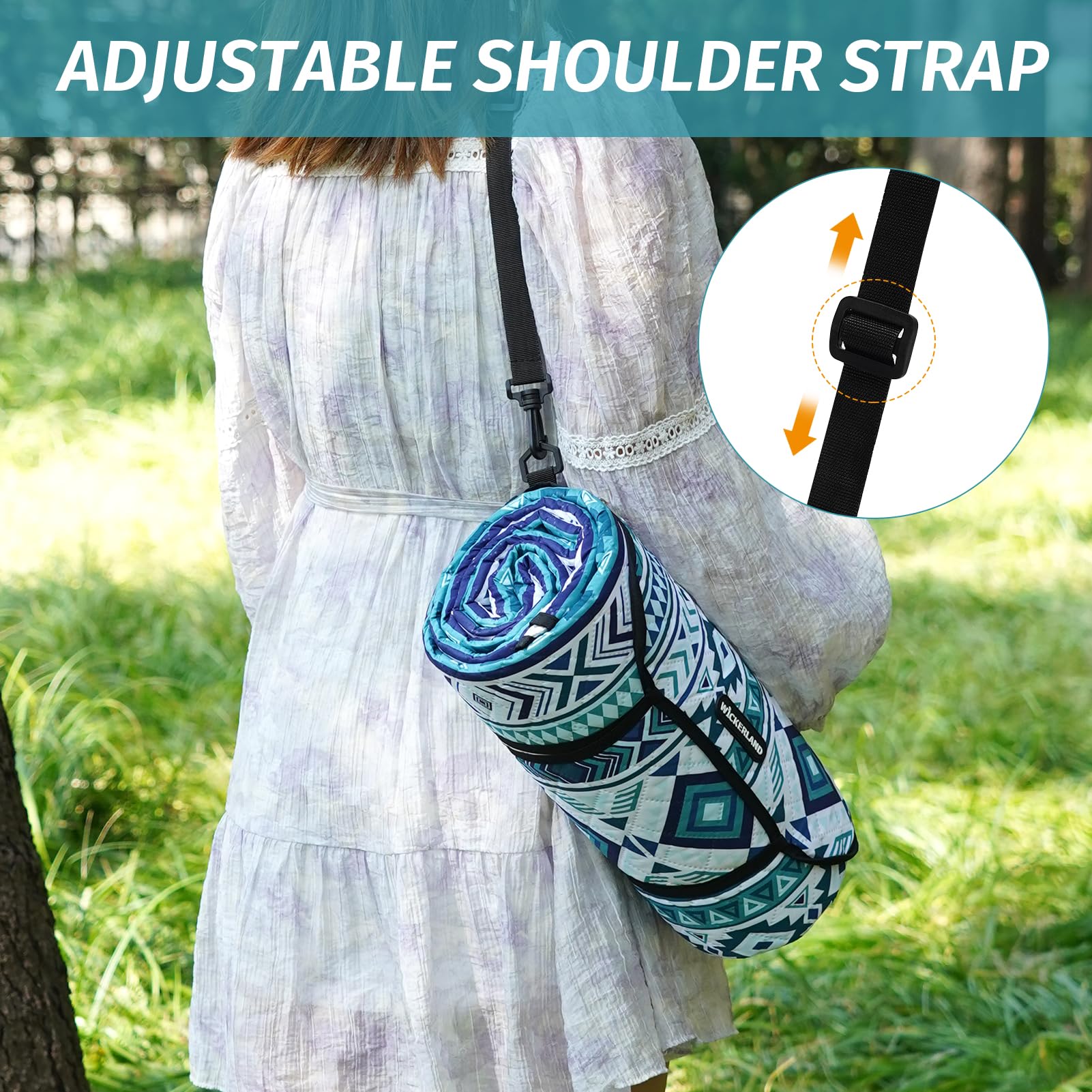 WICKERLAND outdoor blanket is machine washable for easy cleaning.
