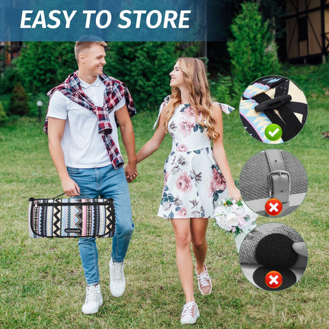 WICKERLAND picnic blanket machine-washable for quick cleanup