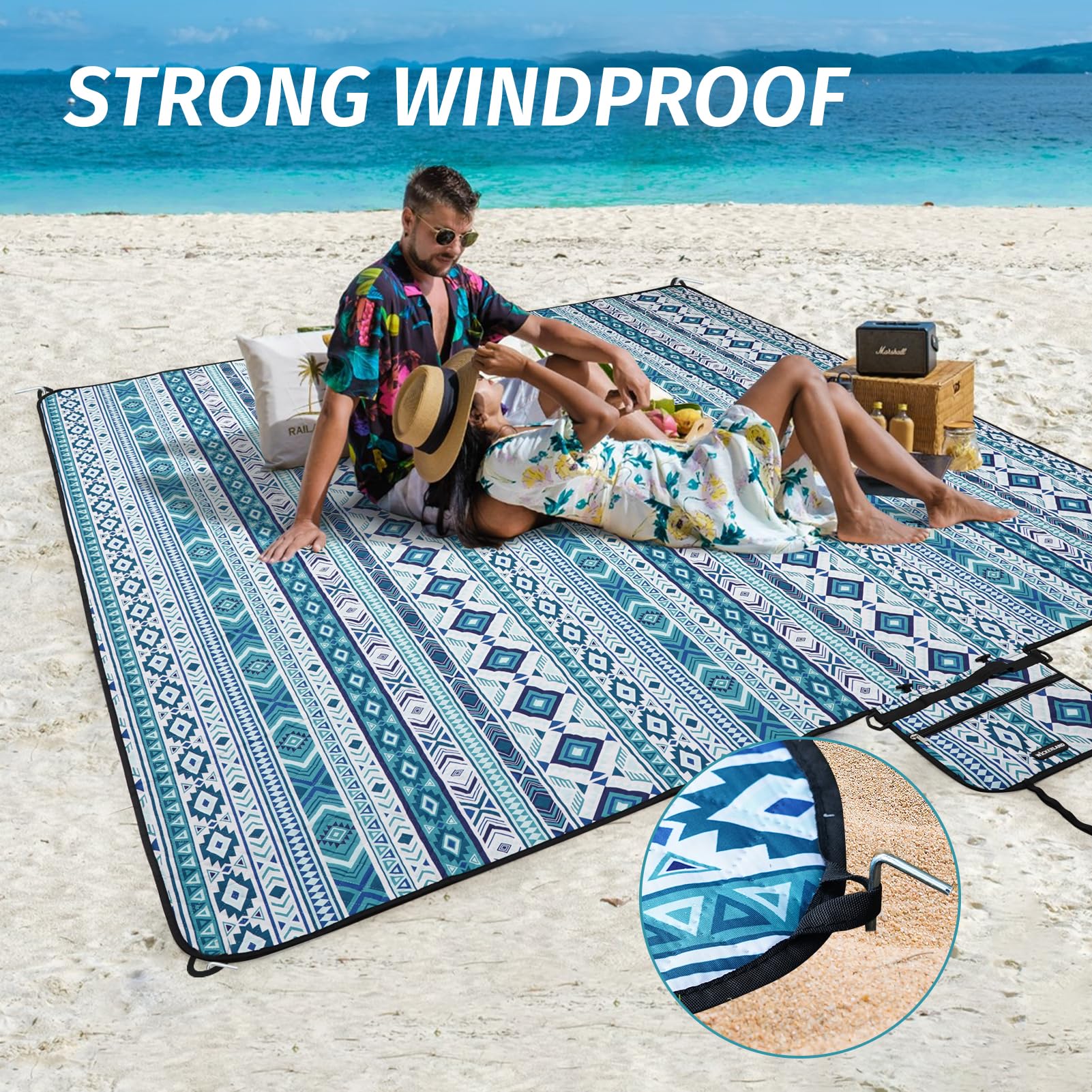 WICKERLAND extra large blanket with shoulder strap for easy carry.