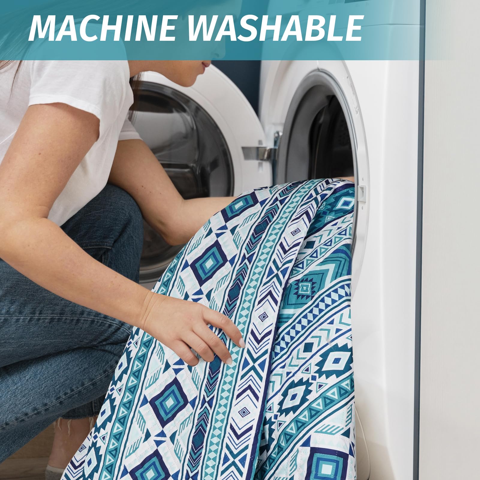 WICKERLAND blanket storage pocket keeps essentials organized.