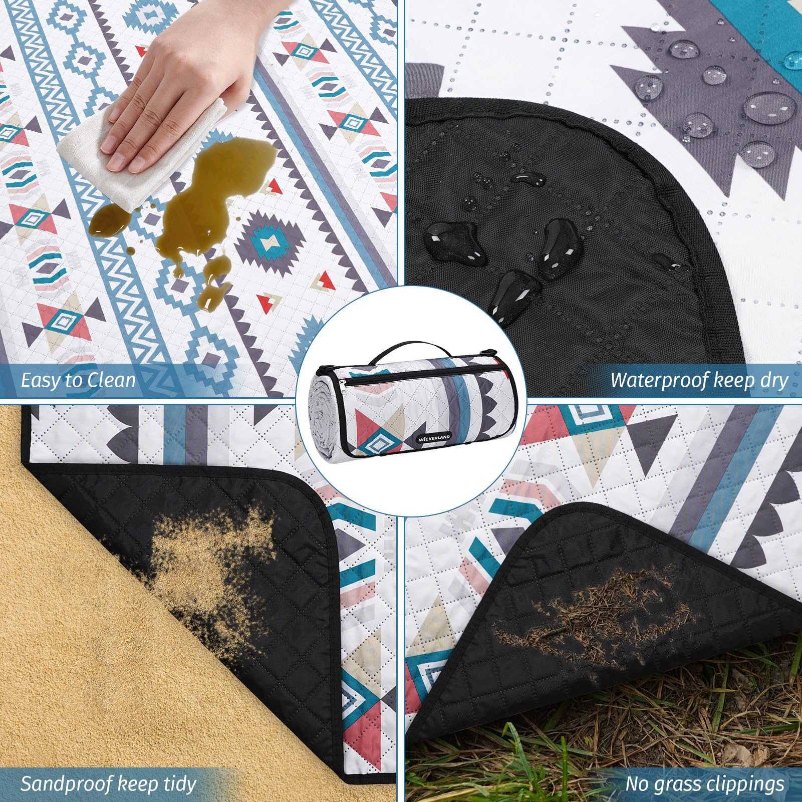Wickerland waterproof sandproof bottom shields from moisture and grit