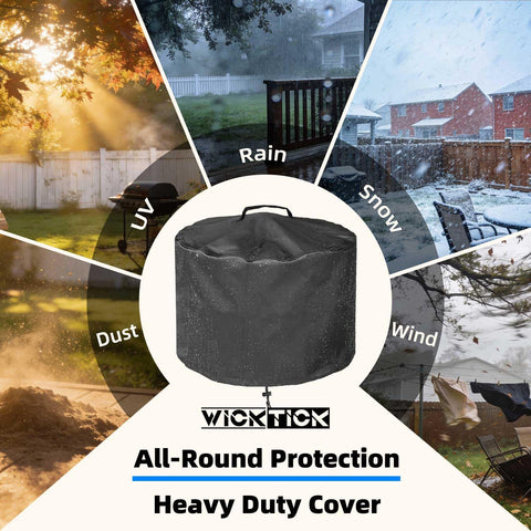 WICKTICK easy-on top handle for quick cover placement