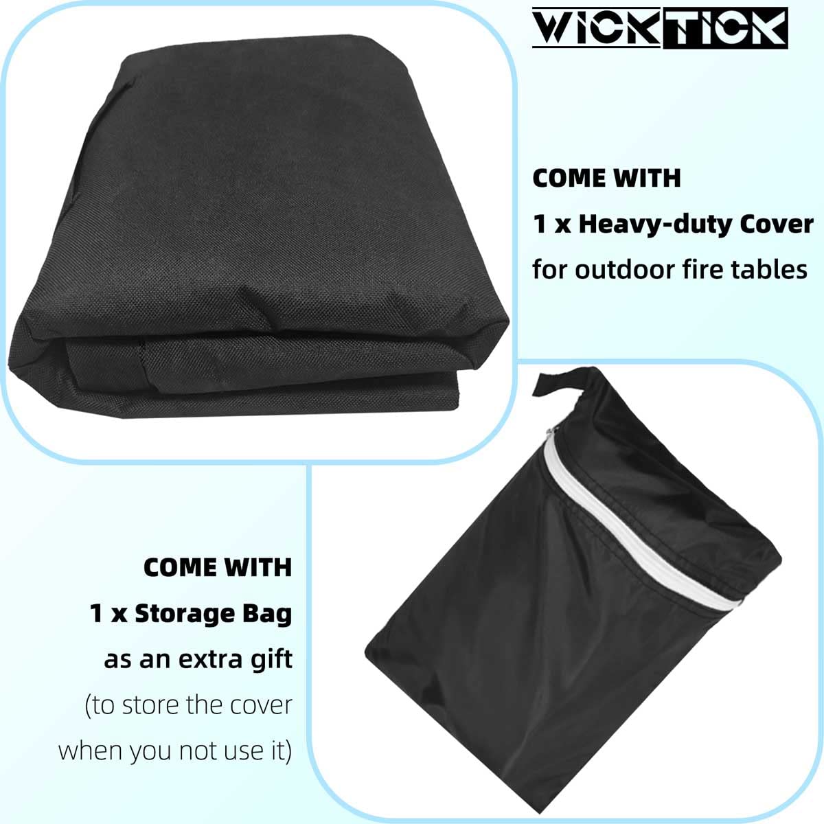 WICKTICK storage bag included for easy storage when not in use.